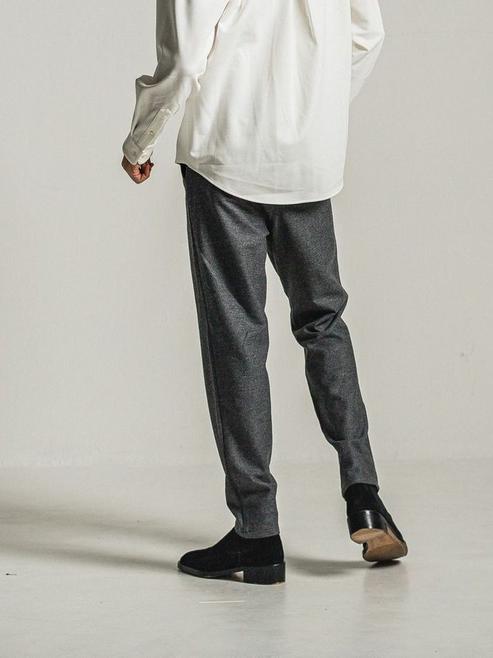 《予約9月1日18時締め》 PAT WIDE EASY PANTS  / カシミアウールパンツ / グレー