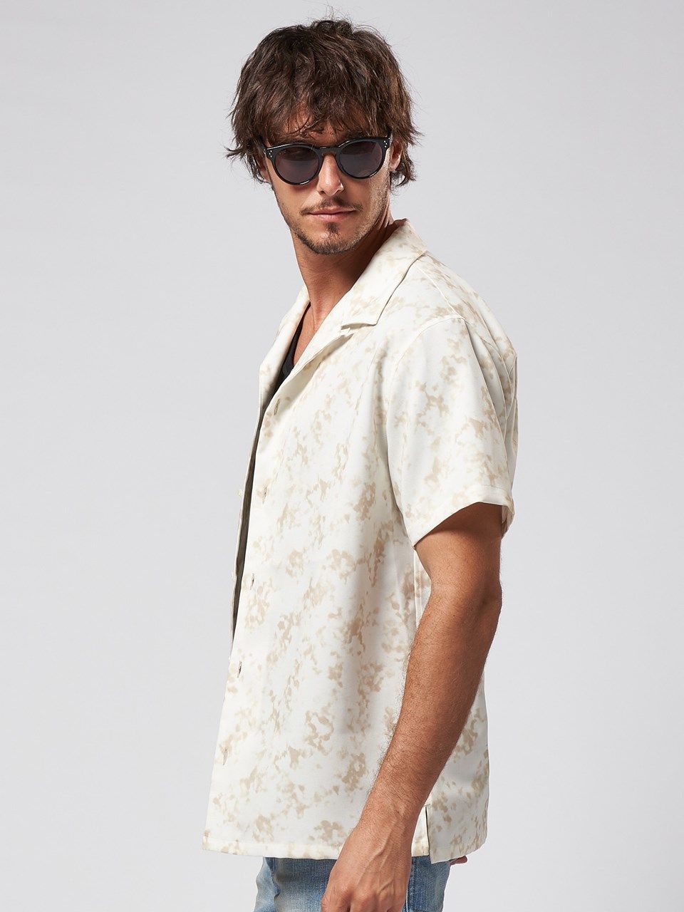 《予約品》 patterned s/s shirt / ハワイアンシャツ / ライトイエロー