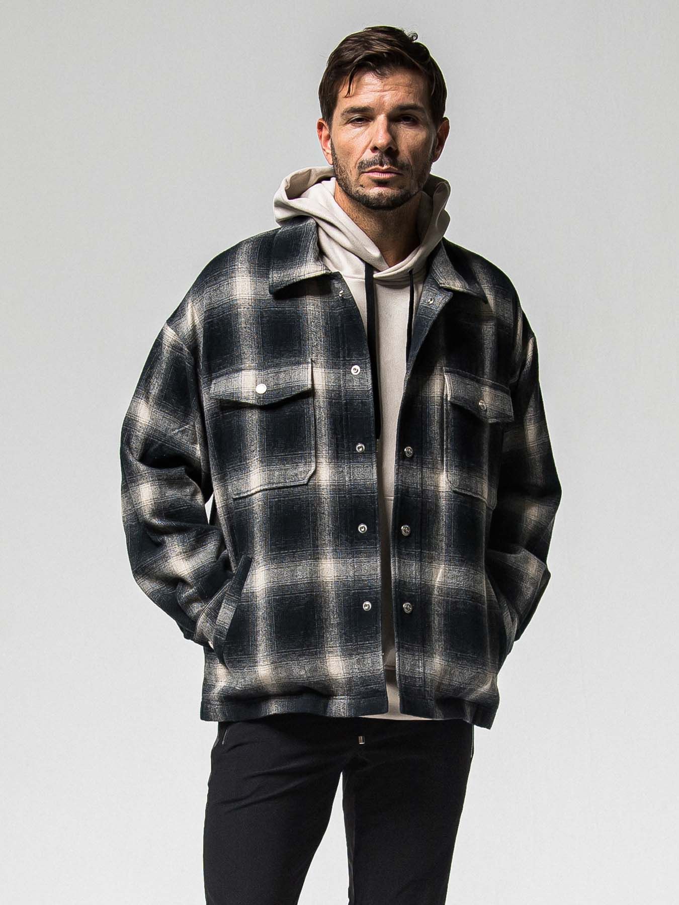 【予約品 8月31日(日) 締切】FLANNEL CHECK JK / フランネルチェック ジャケット / ブラック