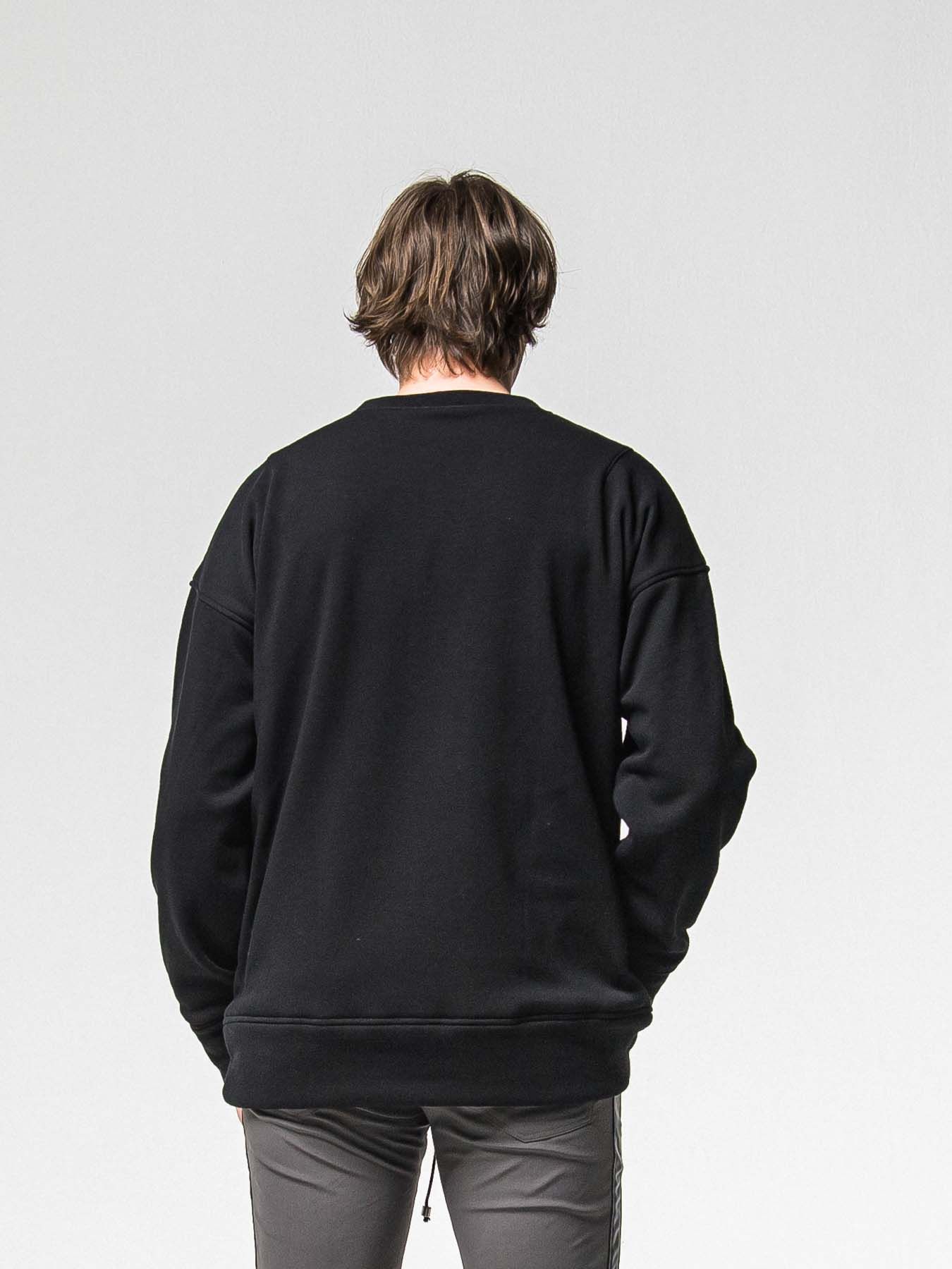 【予約品 8月31日(日) 締切】RC CHENILLE VELOURS FLEECE DROP TRAINER / RCサガラ刺繍ワッペン ベロアフリース ドロップショルダートレーナー / ブラック