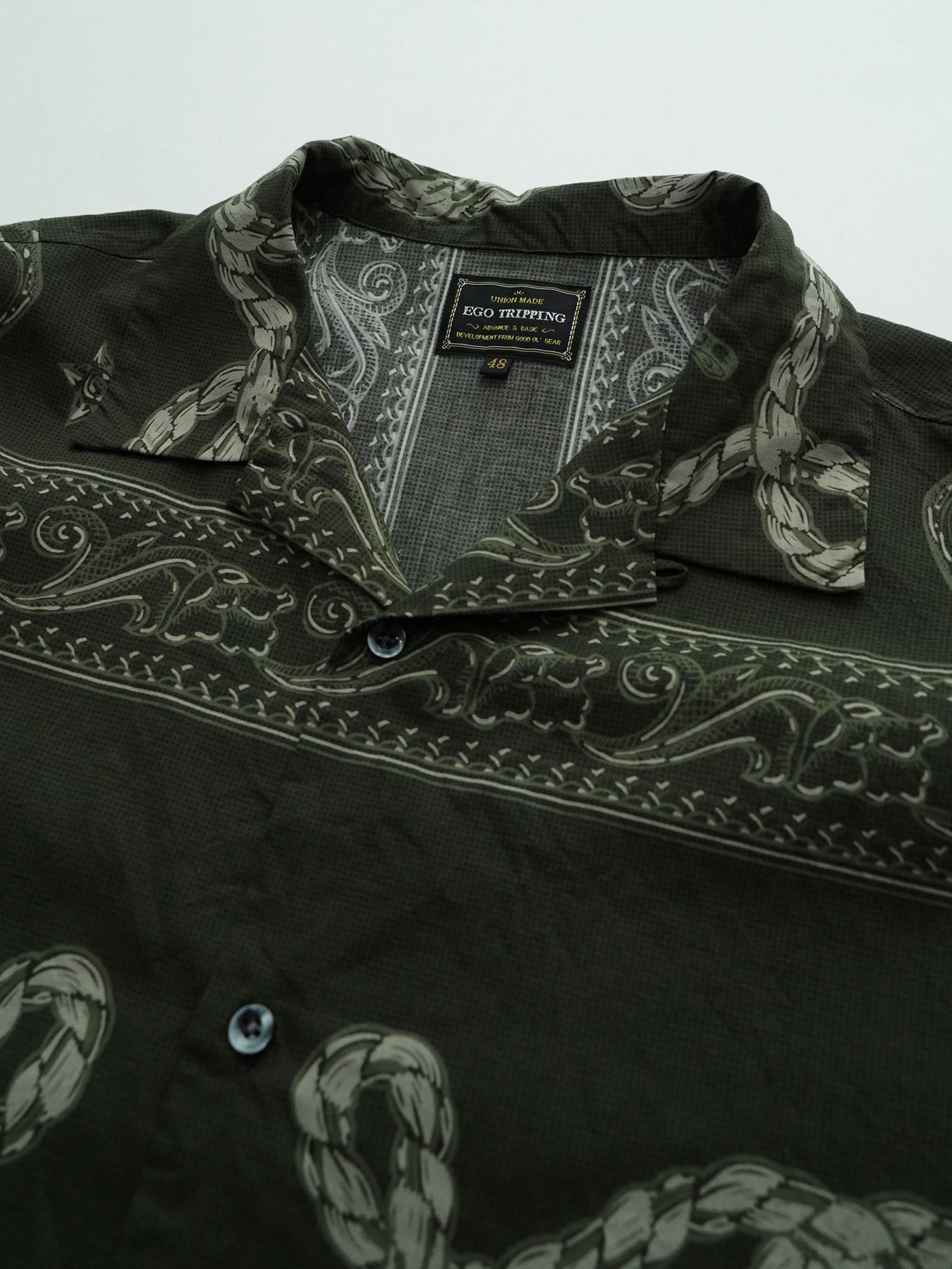 【予約品 11月23日(日) 締切】WESTERNBANDANA SHIRTS short / バンダナプリント シャツ / CHARCOAL