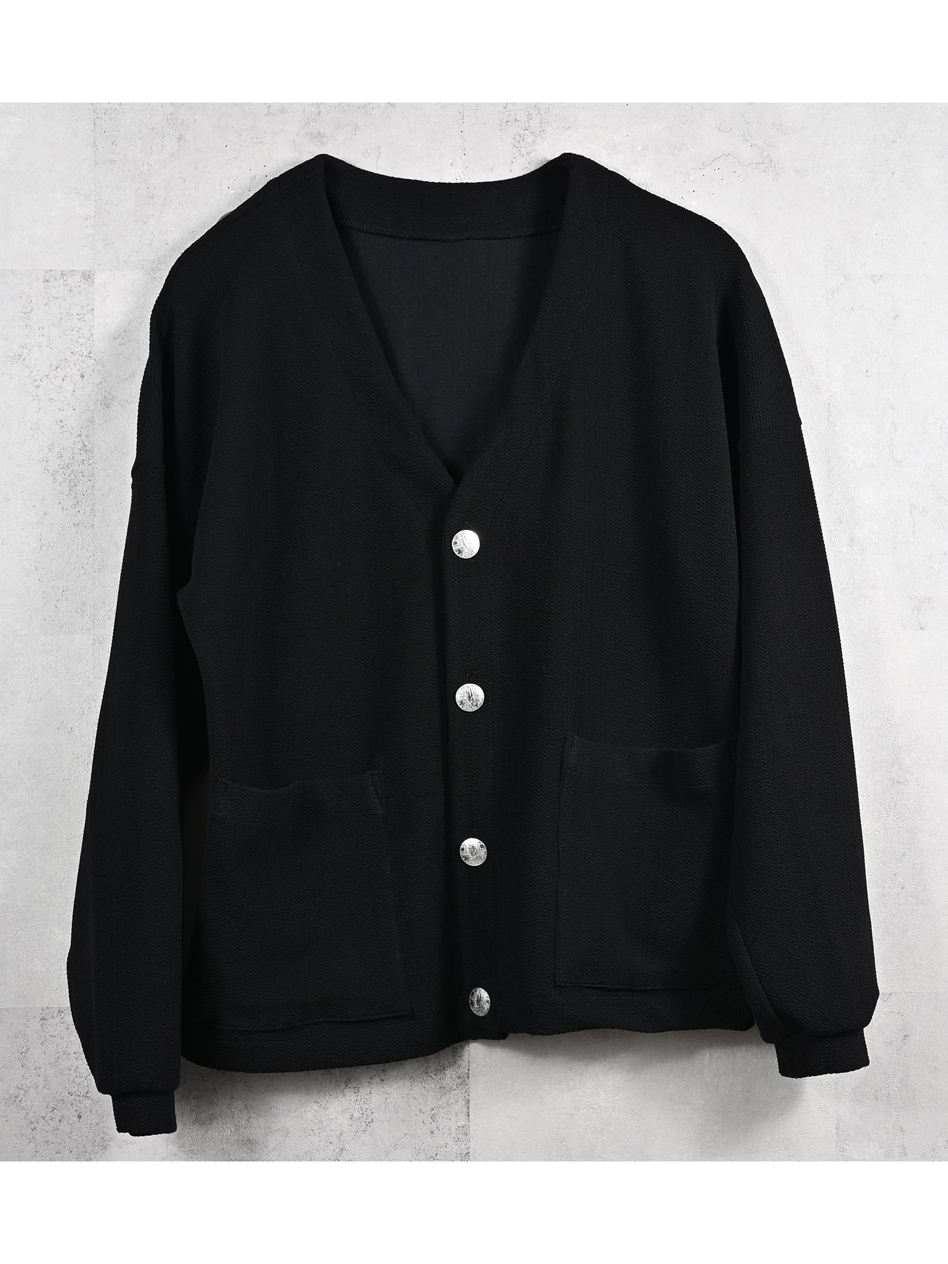 【予約品 11月16日(日) 締切】BLISTER KNIT C/D / ブリスターニットカーディガン  / ブラック