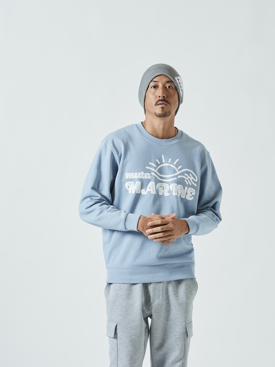 (予約品)  Trimming Pocket L/S Tee / Tシャツ / サックス 【Acanthus×muta】 8月下旬頃入荷予定