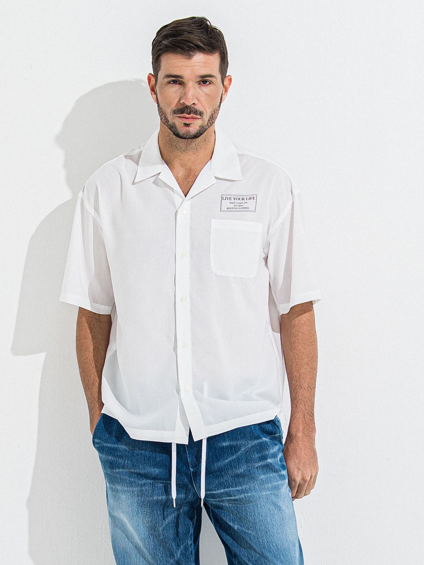 【予約品 】ZACK HALF SHIRT / ザックハーフスリーブシャツ / ホワイトプリント