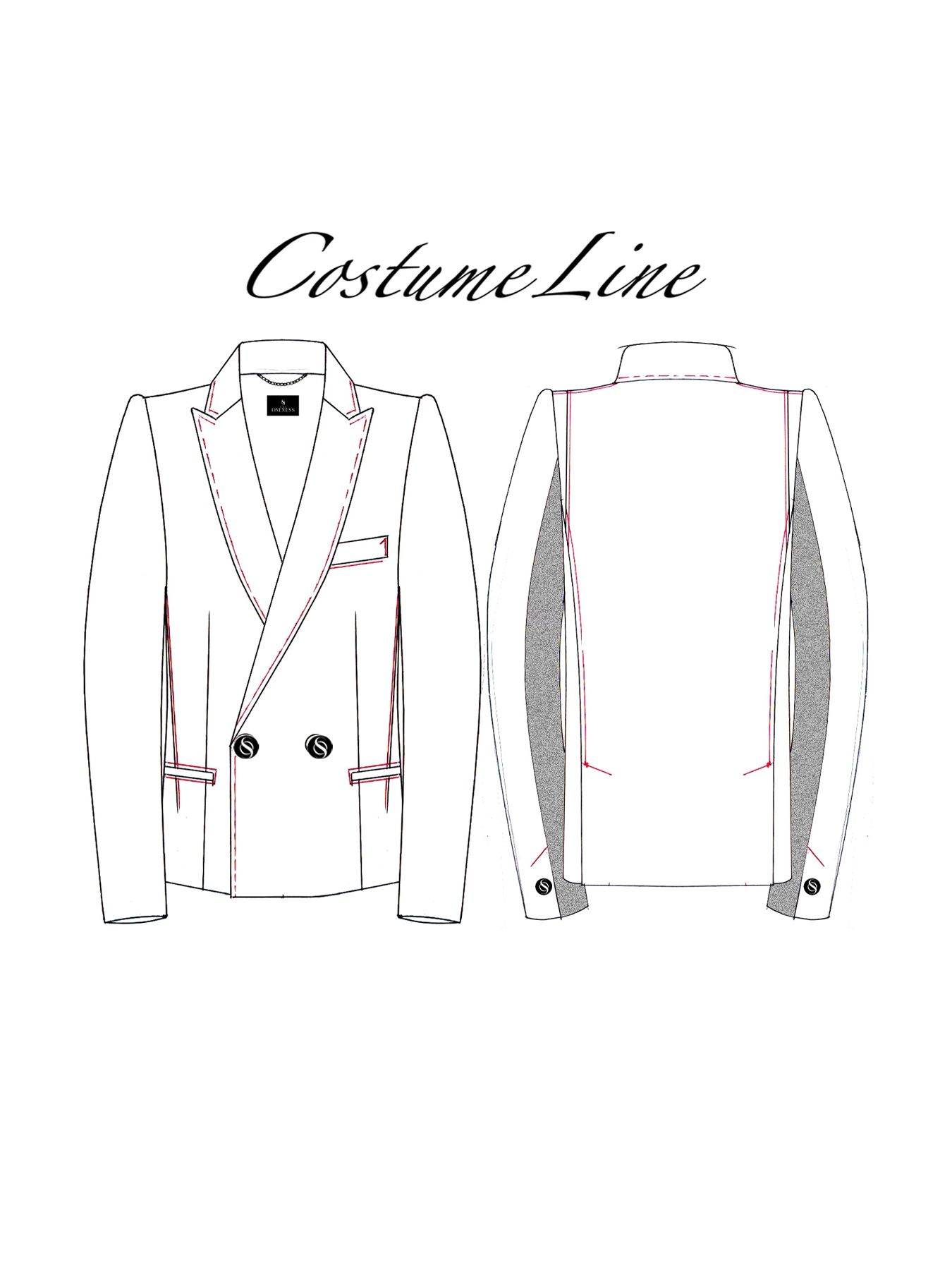 【予約品 10月26日(日) 締切】Costume Line：W-Peaked Jacket / Wピークドジャケット / ブラック