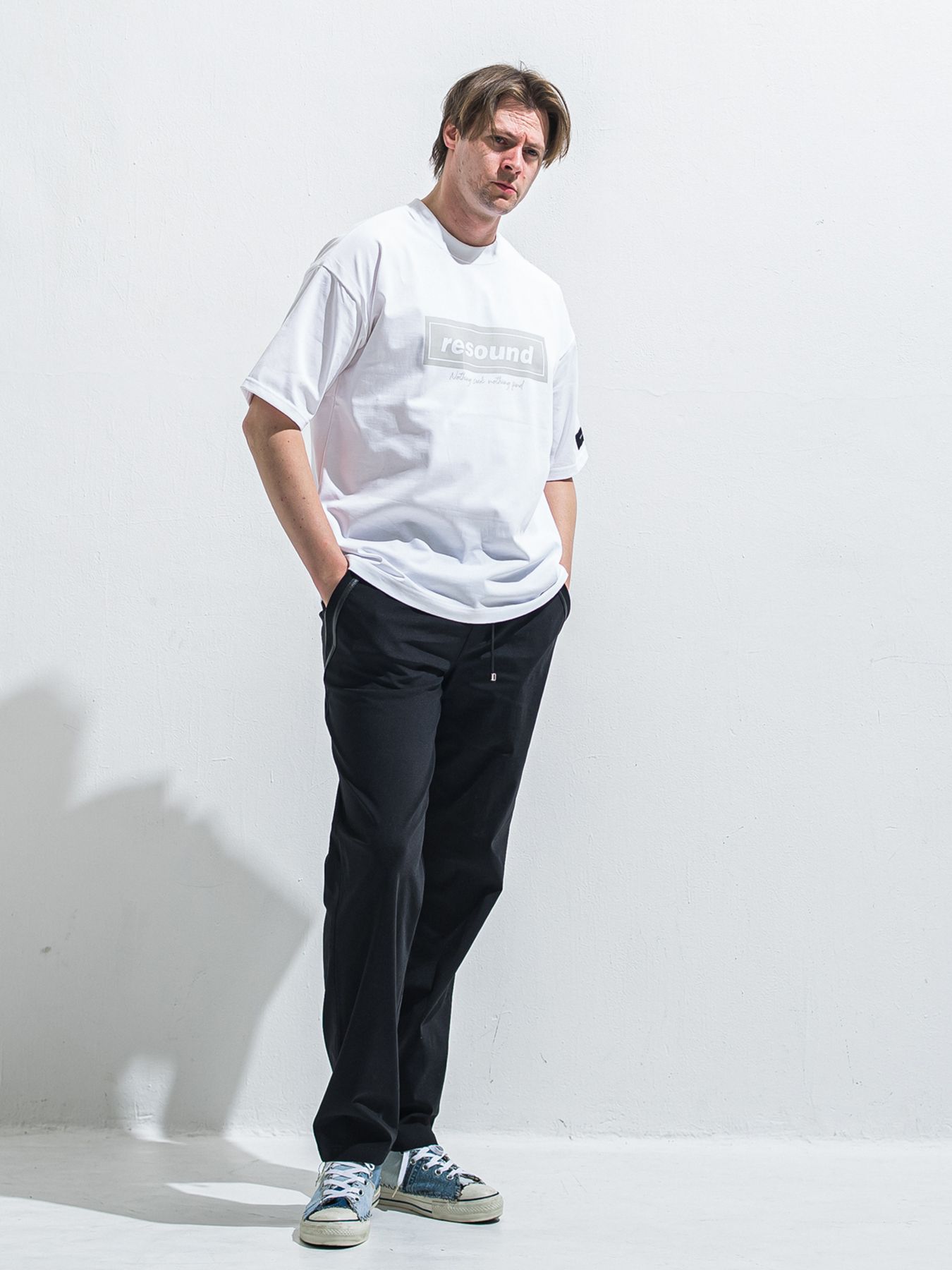 【予約品 2月15日(日) 18:00 締切】BOX OVER TEE / ボックスロゴオーバーTシャツ / ホワイト×グレー