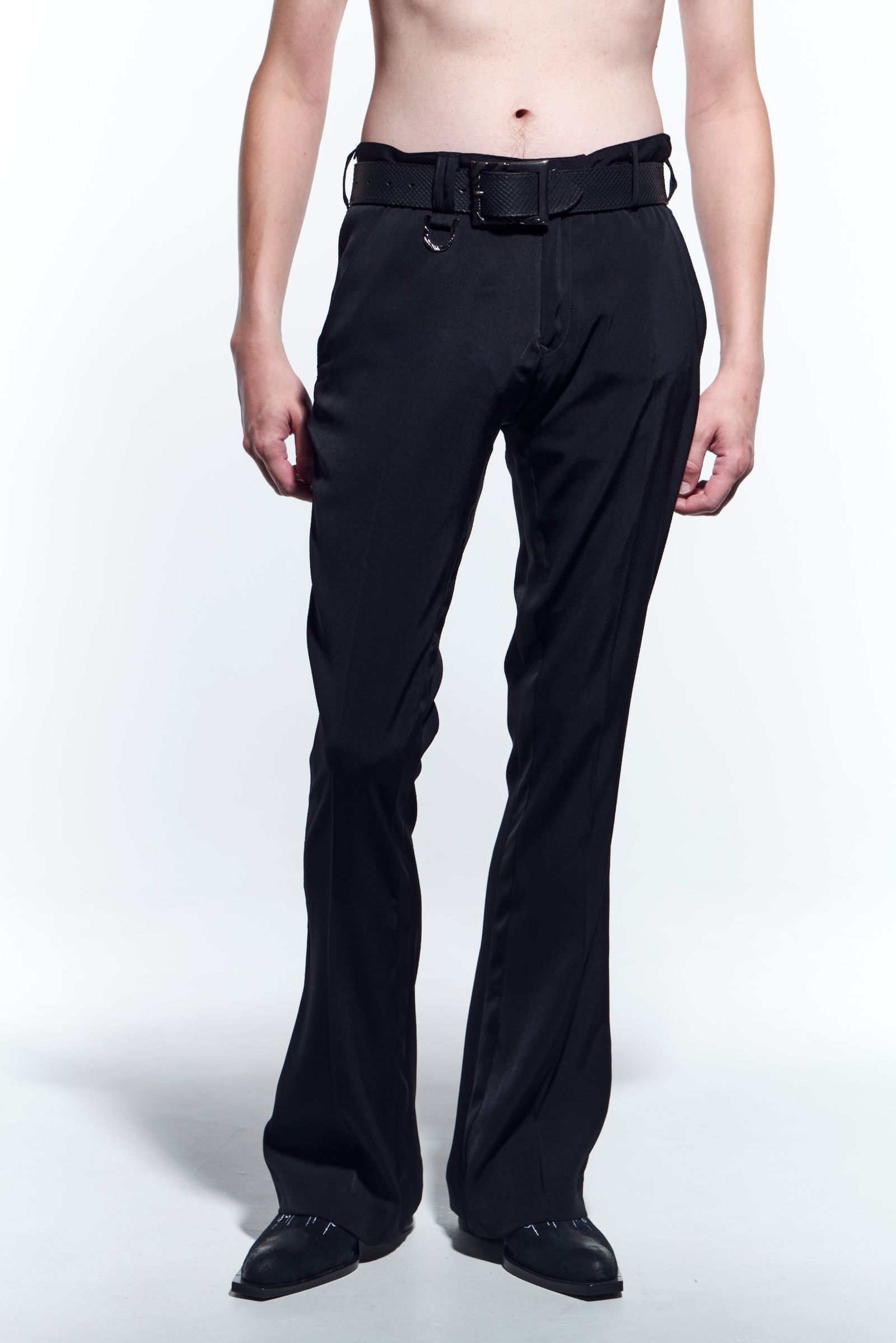 《予約品》 FlareSlacks スラックス Suede+Satin / Black 【kiryuyrik】 4月入荷予定