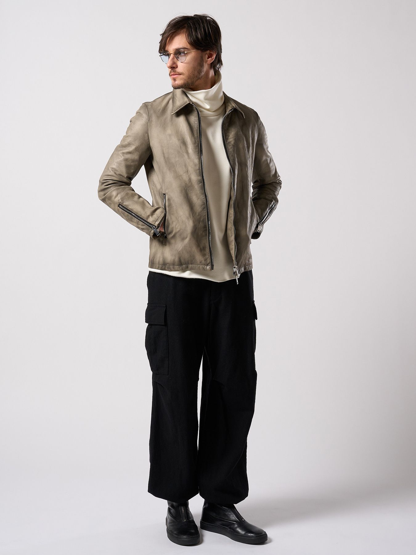 【予約品 4月19日(日) 18時締切】natural blend wool easy cargo / ナチュラルブレンドウール イージーカーゴパンツ / ブラック