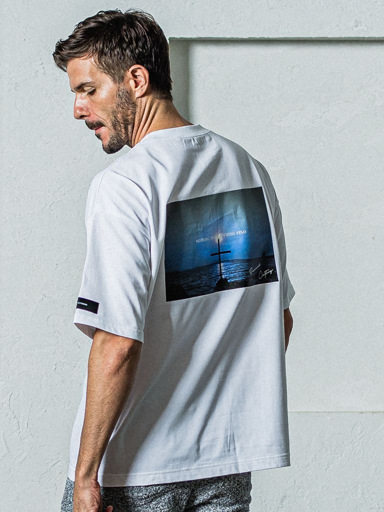 《予約11月17日19時締め》 BACK Photo OVER  TEE / オーバーTシャツ / ホワイト