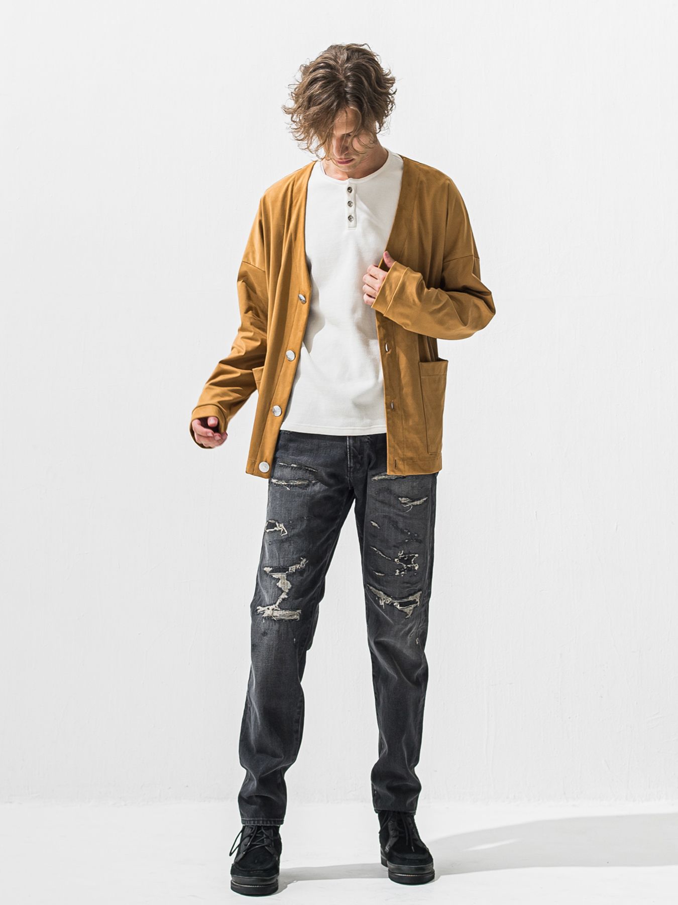 【予約品 9月6日(日) 締切】SCOTT JEANS / ライトオンスヴィンテージジーンズ / ブラック ユーズド