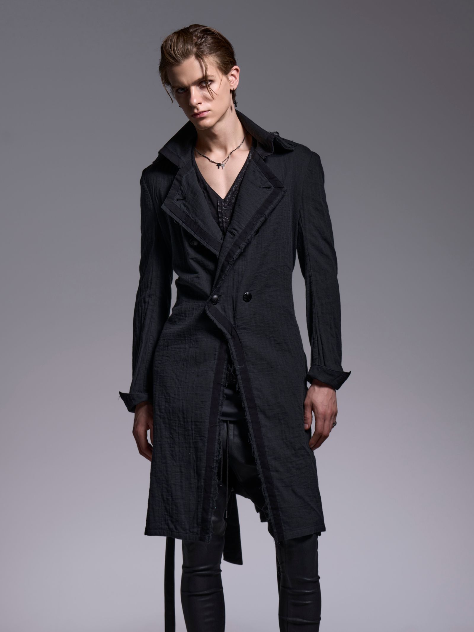 【予約品 1月4日(日) 締切】Gaze Napoleon Coat / ガーゼナポレオンコート / ブラック