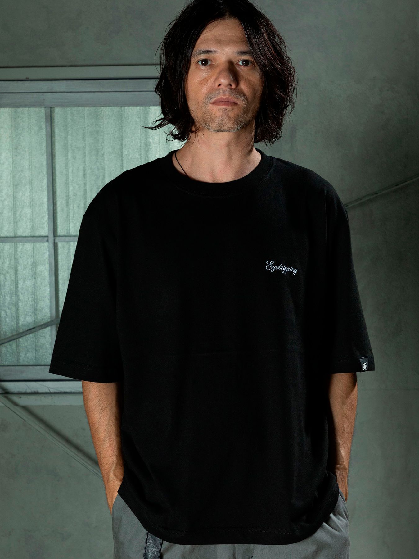 【予約品 11月9日(月) 締切】HEAVYOUNCE TEE Cw / ヘビーオンス バックプリントTシャツ / ブラック×ホワイト
