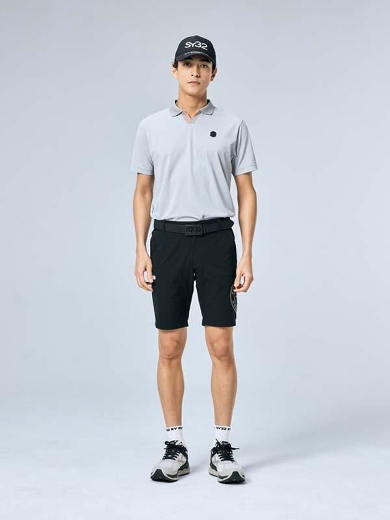 FRASH SKIPPER POLO / フラッシュ スキッパー ポロ / ブラック【SY32 by SWEET YEARS GOLF】