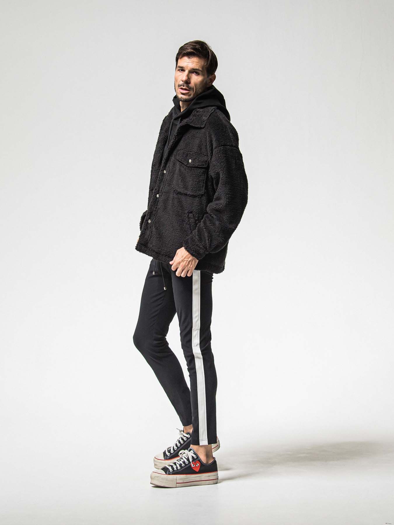 【予約品 8月31日(日) 締切】SUEDE LOOSE HOODIE / スウェード ルーズフーディ / ブラック