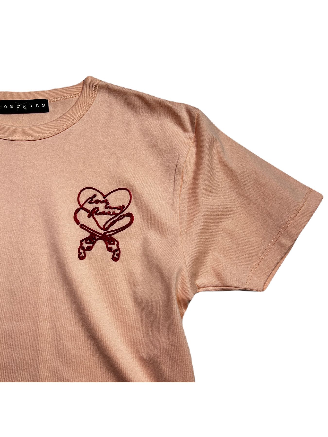 【予約品 8月10日(日) 締切 】WOMENS HEART CARD EMB T / ハートカード エンブロイダリー Tシャツ / ピンク