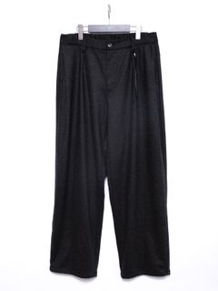 【予約品 4月6日(月) 締切】Stretch recycled wool cashmere blend Twill Barrel Wide Pant / カシミア混 ストレッチ リサイクルウール ツイル バレル ワイド パンツ / ブラウン