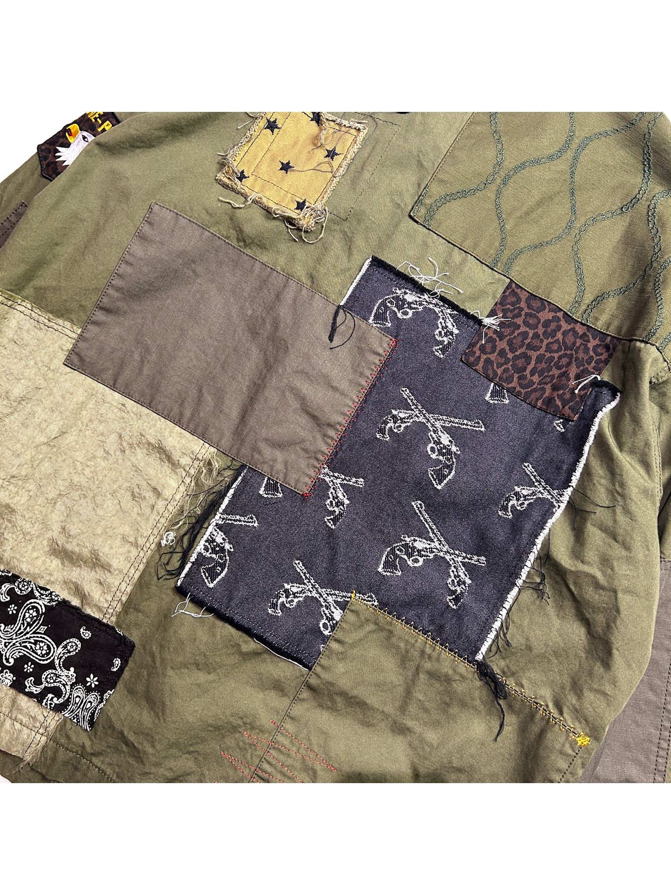 【予約品 8月10日(日) 締切 】PATCH WORK JACKET / パッチワーク ジャケット / カーキ