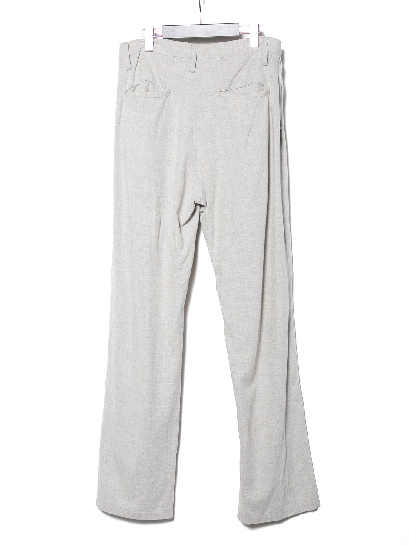 【予約品 10月12日(日) 締切】Softening Washed Rayon Cotton Linen Tapered Wide Pants / レーヨン コットン リネン 柔軟ワッシャー テーパード ワイド パンツ / ライトグレー