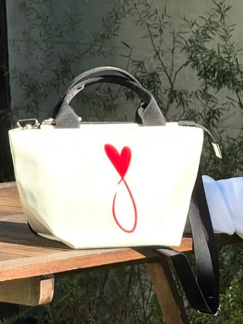 Tiphanie Shoulder バック ホワイト×レッド メゾンオノレ パリMAISON HONORE PARIS