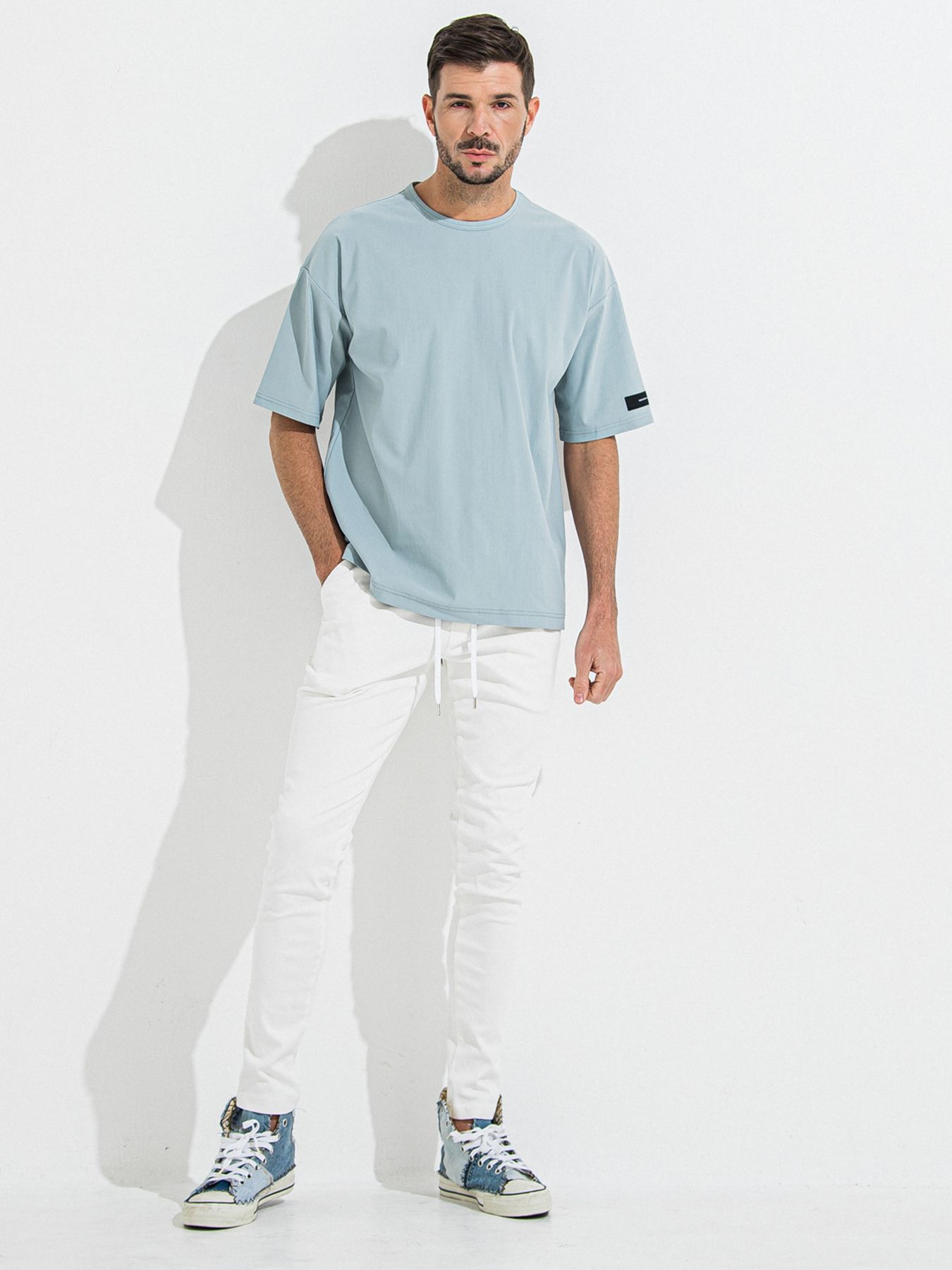 DENIM JERSEY CHRIS EASY TUCK PT / デニムジャージクリスイージータックパンツ / ホワイト