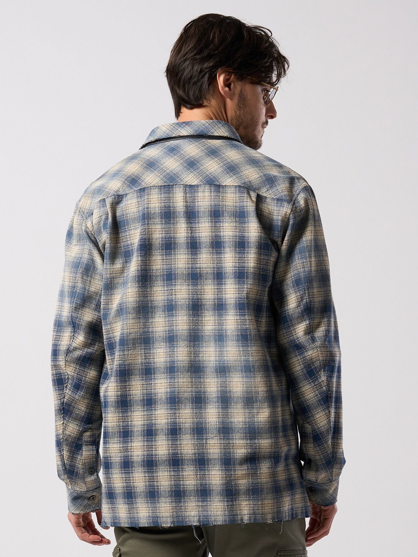 【予約品 4月19日(日) 18時締切】aging loose check shirt / エイジング ルーズ チェックシャツ / フェードブルー