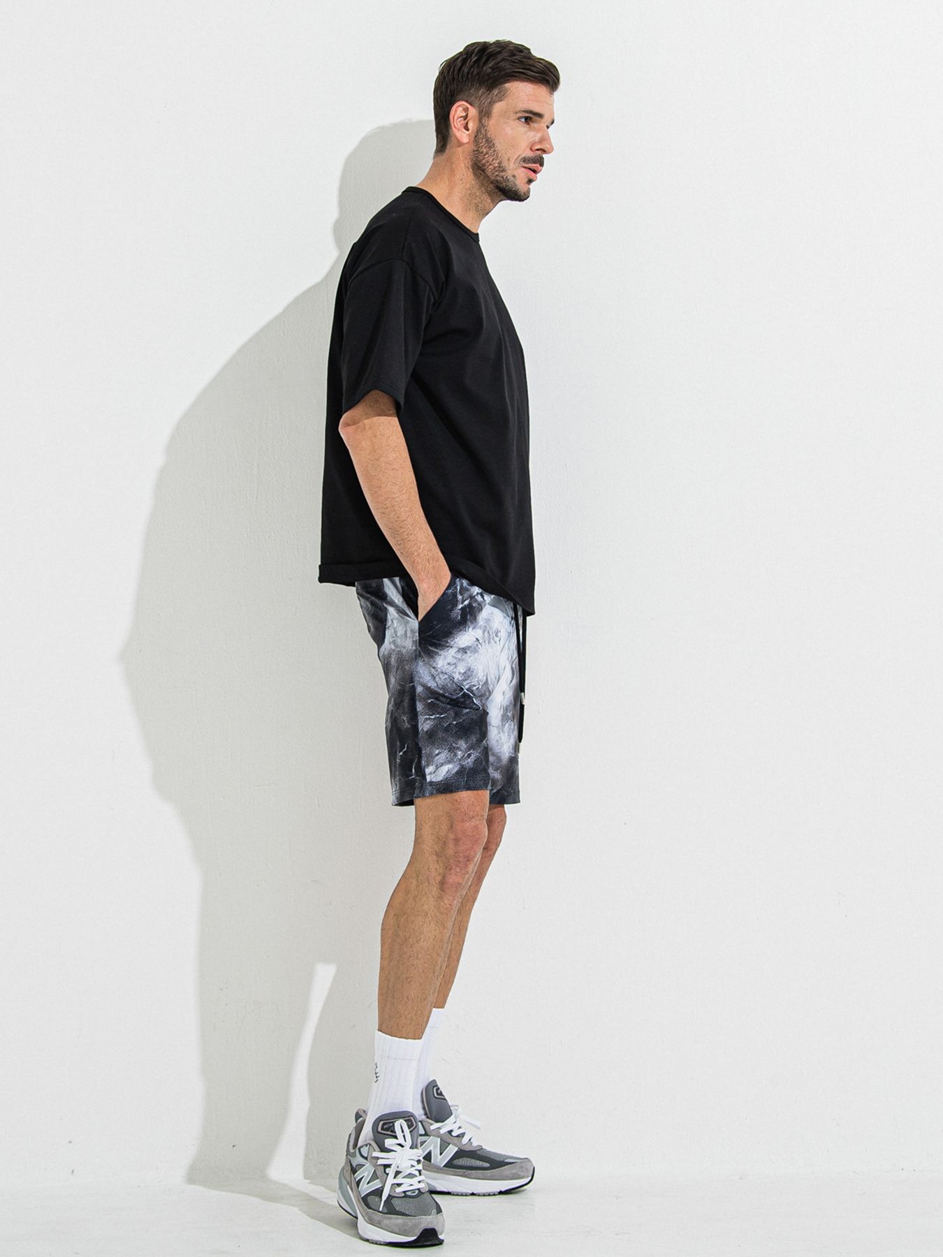 【予約品 】RASH SHORTS / ラッシュガード ショーツ / マーブルブラック