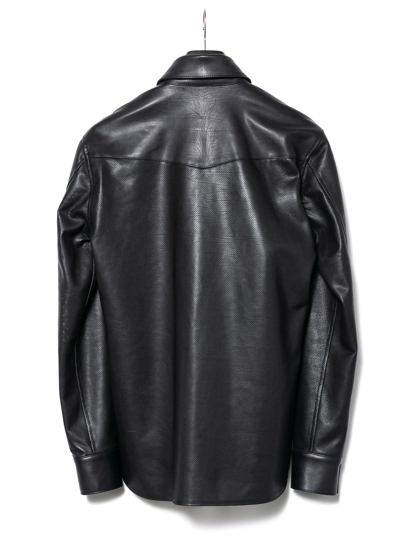 【予約品 10月12日(日) 締切】Hole-Punched Oil Calfskin Western Shirts / パンチング オイルカーフ ウエスタンシャツ / BUCKSHOT