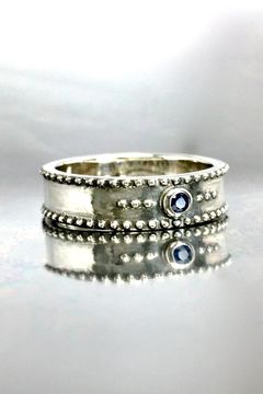 《受注生産》 STUD RING [S] with SAPPHIRE サファイア リング 【注文から2~3週間後入荷予定】