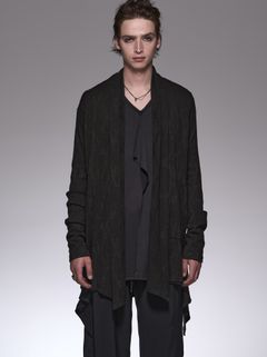 《予約品》 ShawlCardigan / パイソンジャガード織ショールカーディガン / ブラック