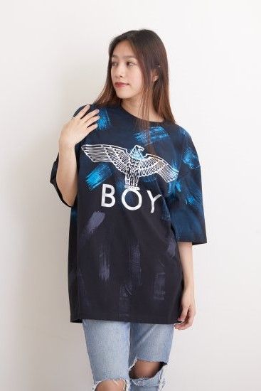 BRUSH DYE EAGLE T-SHIRTS/ ブルー 【BOY LONDON】