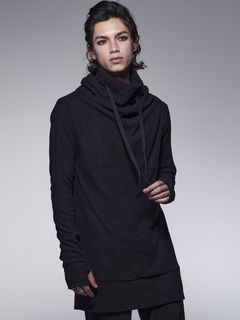 《予約品》 LooseHighNeck / ルーズハイネックネックヒートテック素材 / ブラック 【kiryuyrik】