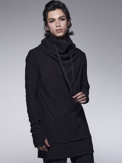 《予約品》 LooseHighNeck / ルーズハイネックネックヒートテック素材 / ブラック 【kiryuyrik】