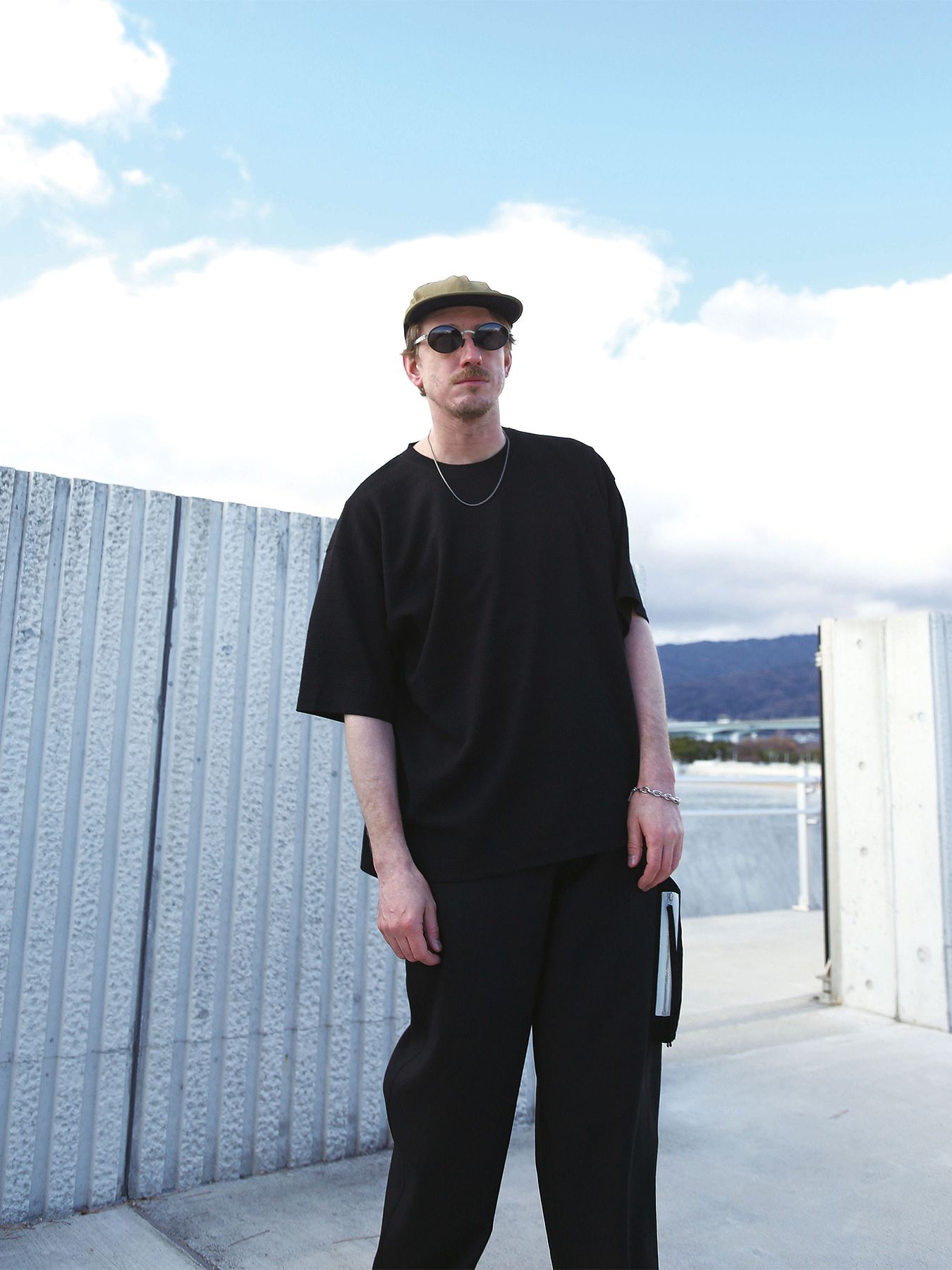 KNIT-BORDER CUTSEW / ニットボーダーカットソー / ブラック【QUOLT】