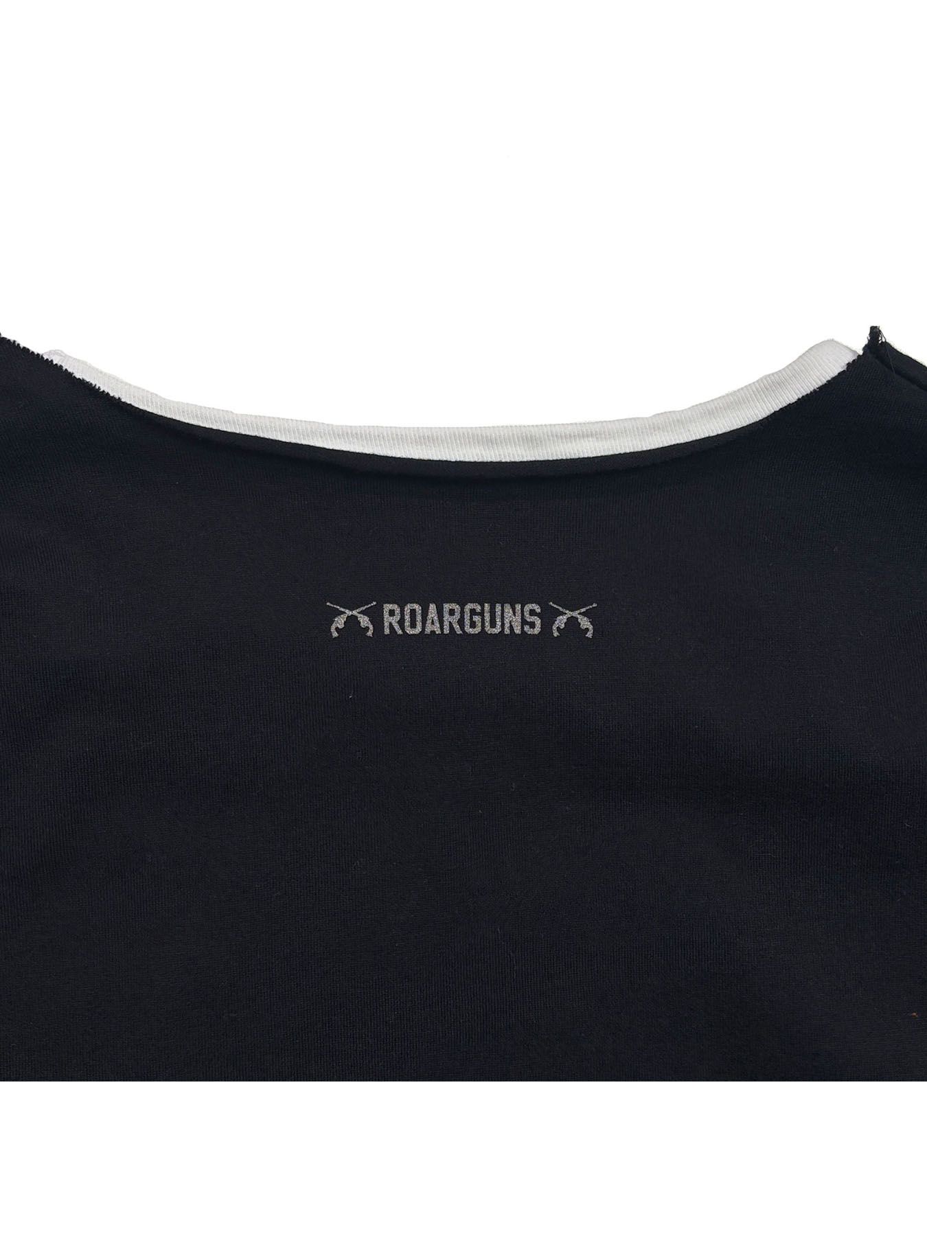 【予約品 3月9日(月) 18:00 締切】ROARGUNS W FACE T / ロゴプリント Wフェイス ロンT / ブラック×ホワイト