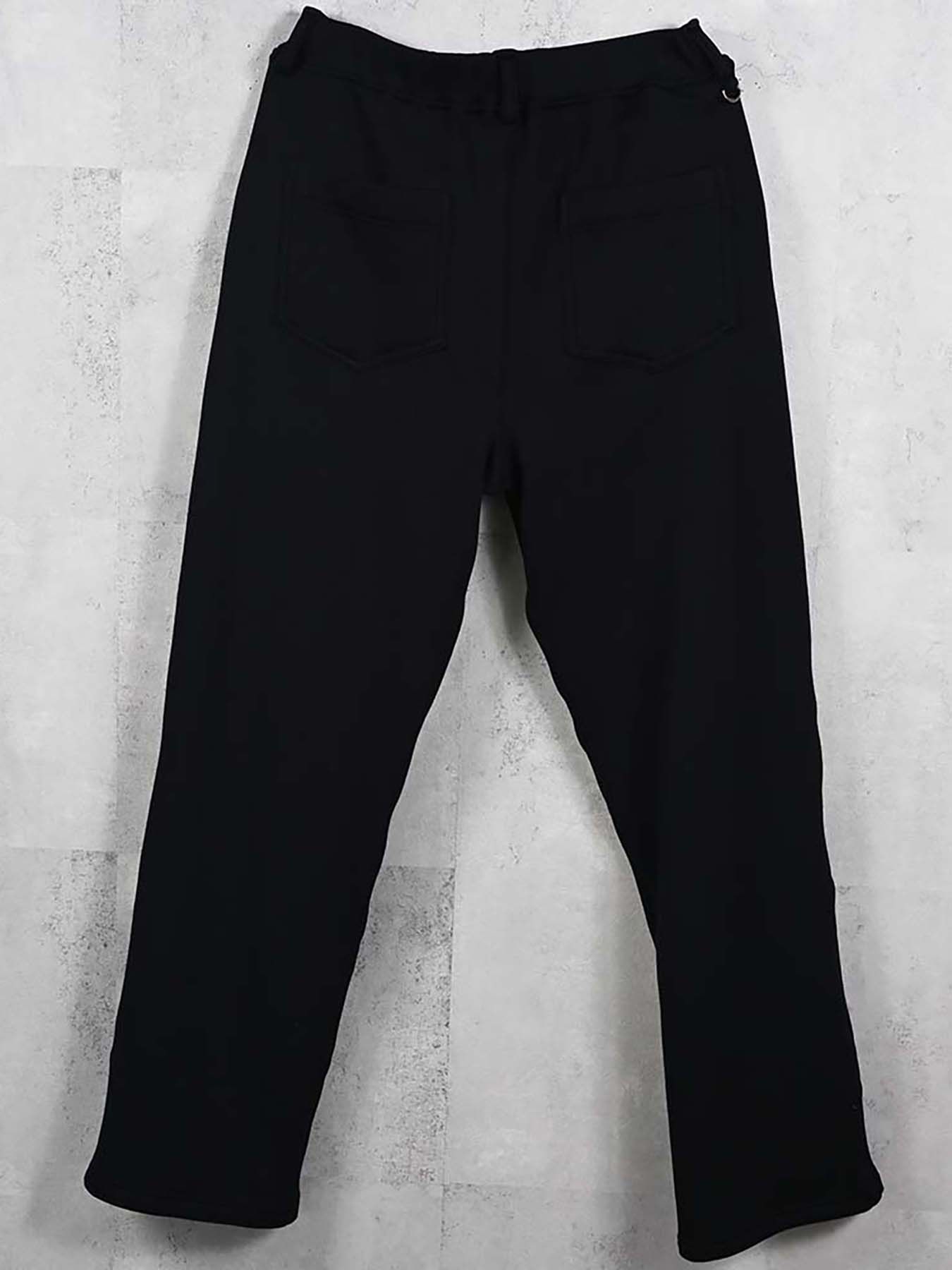 【予約品 8月31日(日) 締切】 VELOURS FLEECE WIDE TUCK PANTS / ベロアフリース ワイドタックパンツ / ブラック