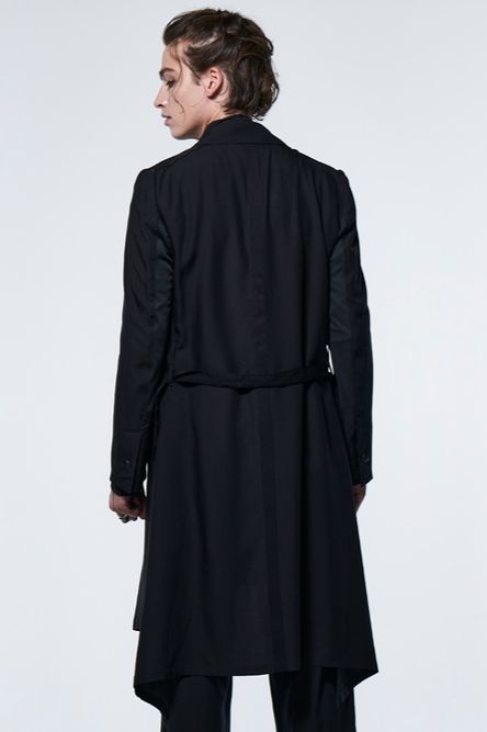 《予約品》 FlarePeackedJacket / 裾フレアピークドロングブラック 【kiryuyrik】 2023年4月以降入荷予定