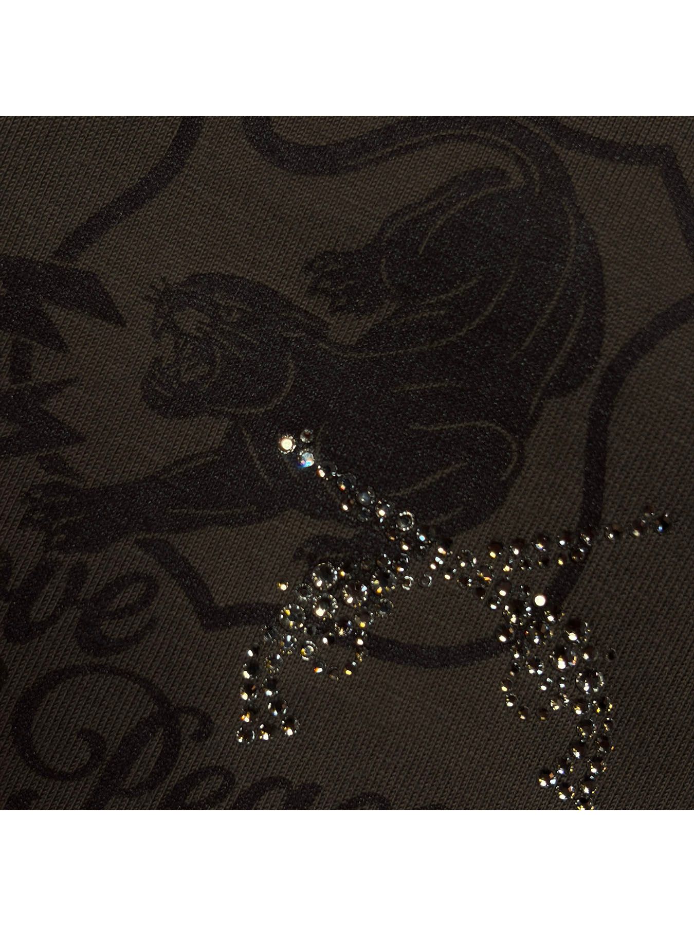 【予約品 3月9日(月) 18:00 締切】ORG/CO L/TEE PANTHER / パンサーエンブレム クリスタルクロスガン オーガニックコットン ロンT / カーキ