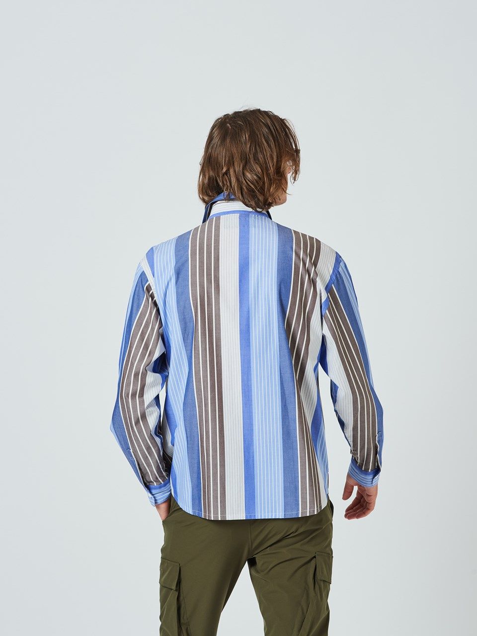 (予約品2023年10月19日18時締め) Random Stripe Shirts Jacket / シャツジャケット / ブルー