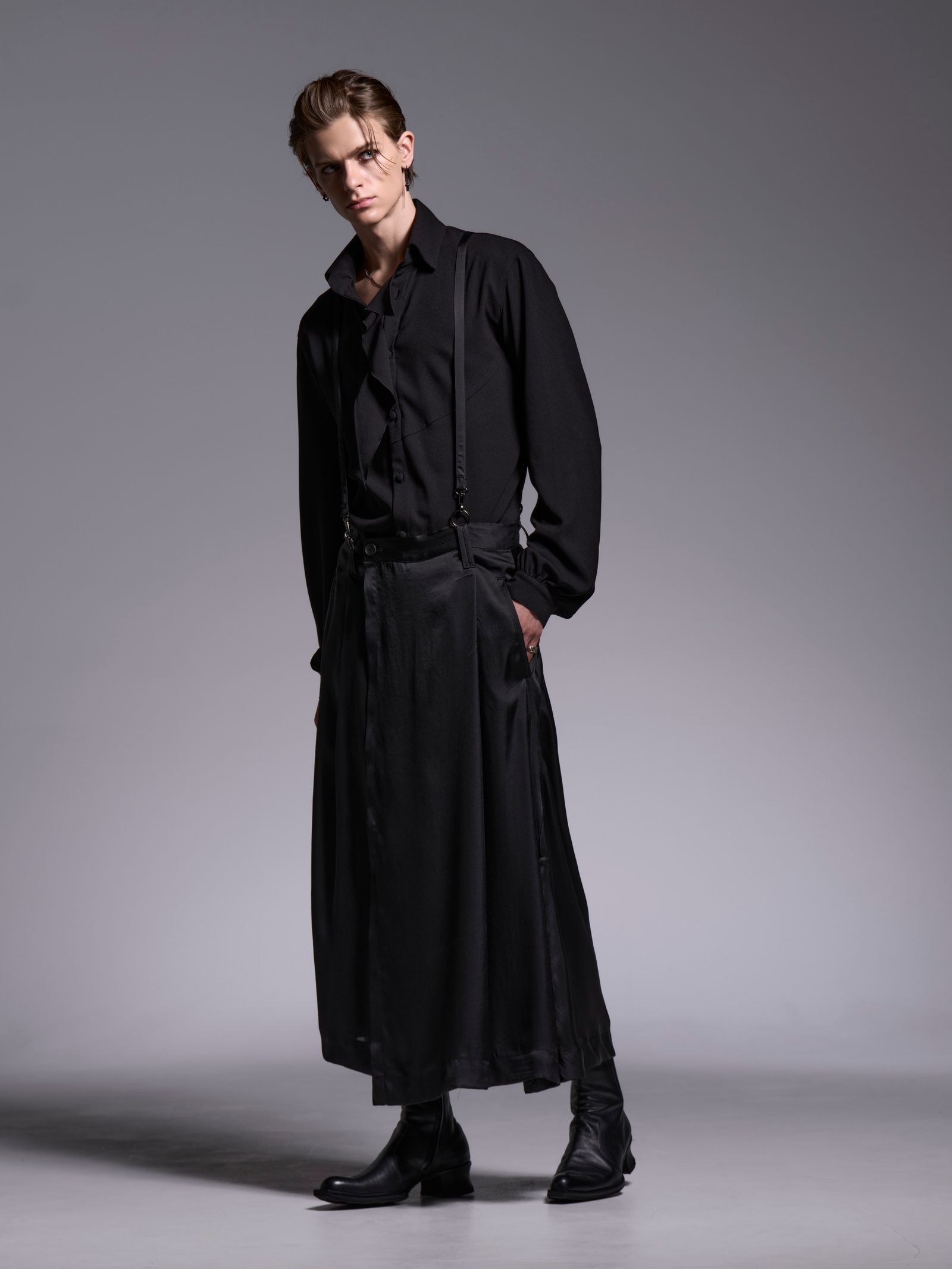 【予約品 1月4日(日) 締切】Skirt Suspender Slacks / スカート サスペンダースラックス / ブラック