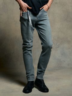 【予約品 9月23日(火) 締切】slim banana denim / スリムバナナデニム / アイスグレー