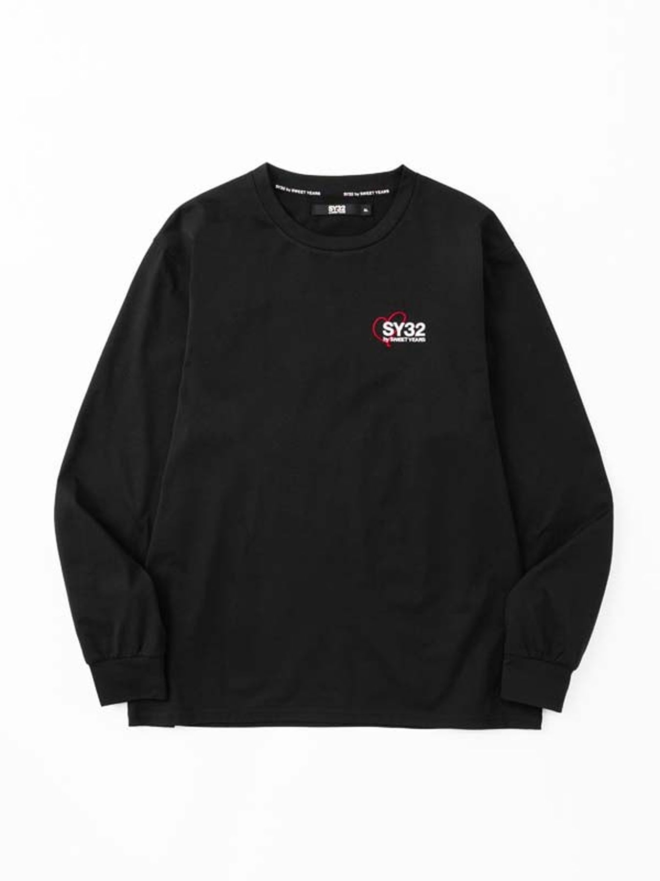 HEART MIX LOGO L/S TEE / ハートミックスロゴ ロングスリーブTシャツ / ブラック【SY32 by SWEET YEARS】