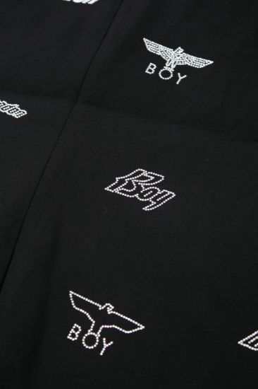 RHINESTONE TAILORED VEST/ ブラック【BOY LONDON】