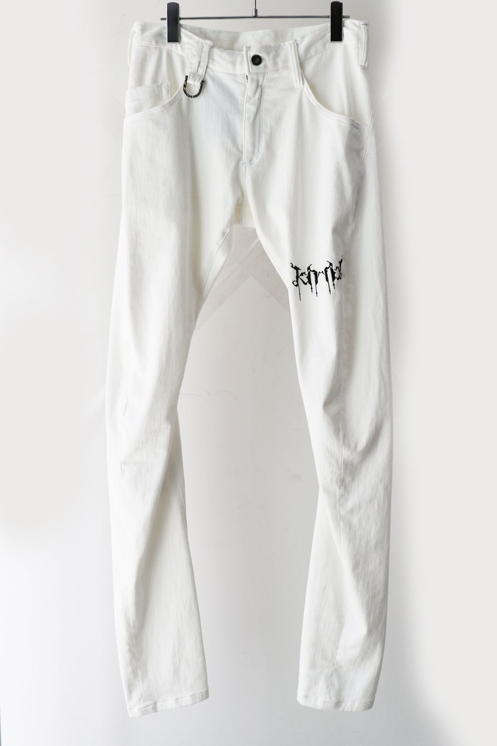 《予約品》 CurvePants デニムパンツ WhiteDenim / White 刺繡入り 【kiryuyrik】 9月入荷予定