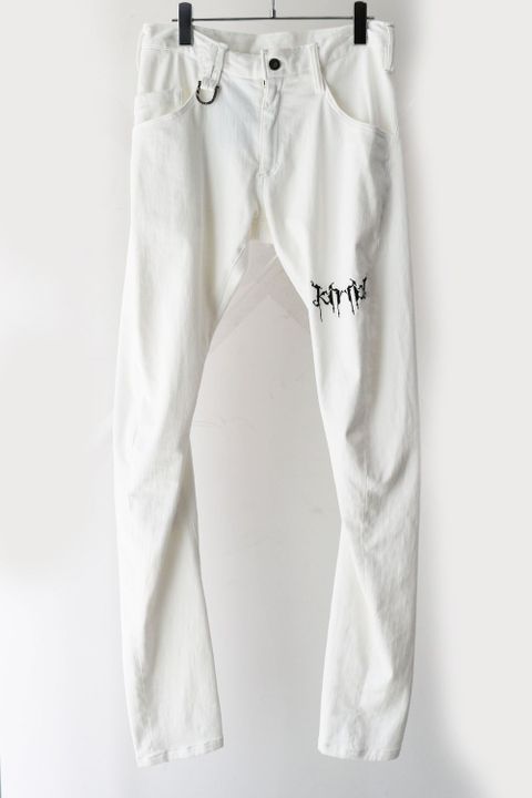 《予約品》 CurvePants デニムパンツ WhiteDenim / White 刺繡入り 【kiryuyrik】 9月入荷予定