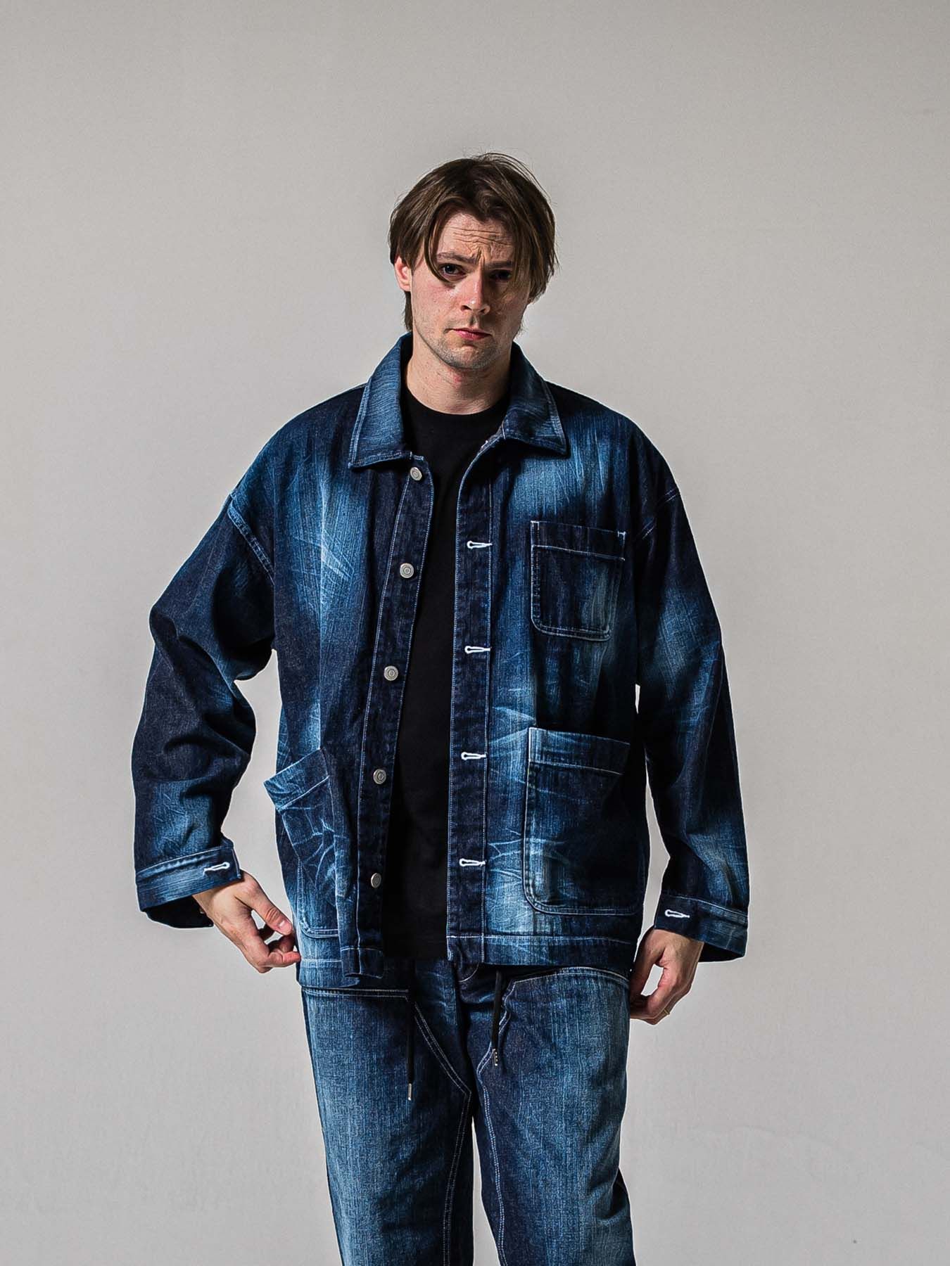 【予約品 11月16日(日) 締切】RC COVER ALL / ライトデニムカーバーオールジャケット / ダークインディゴ