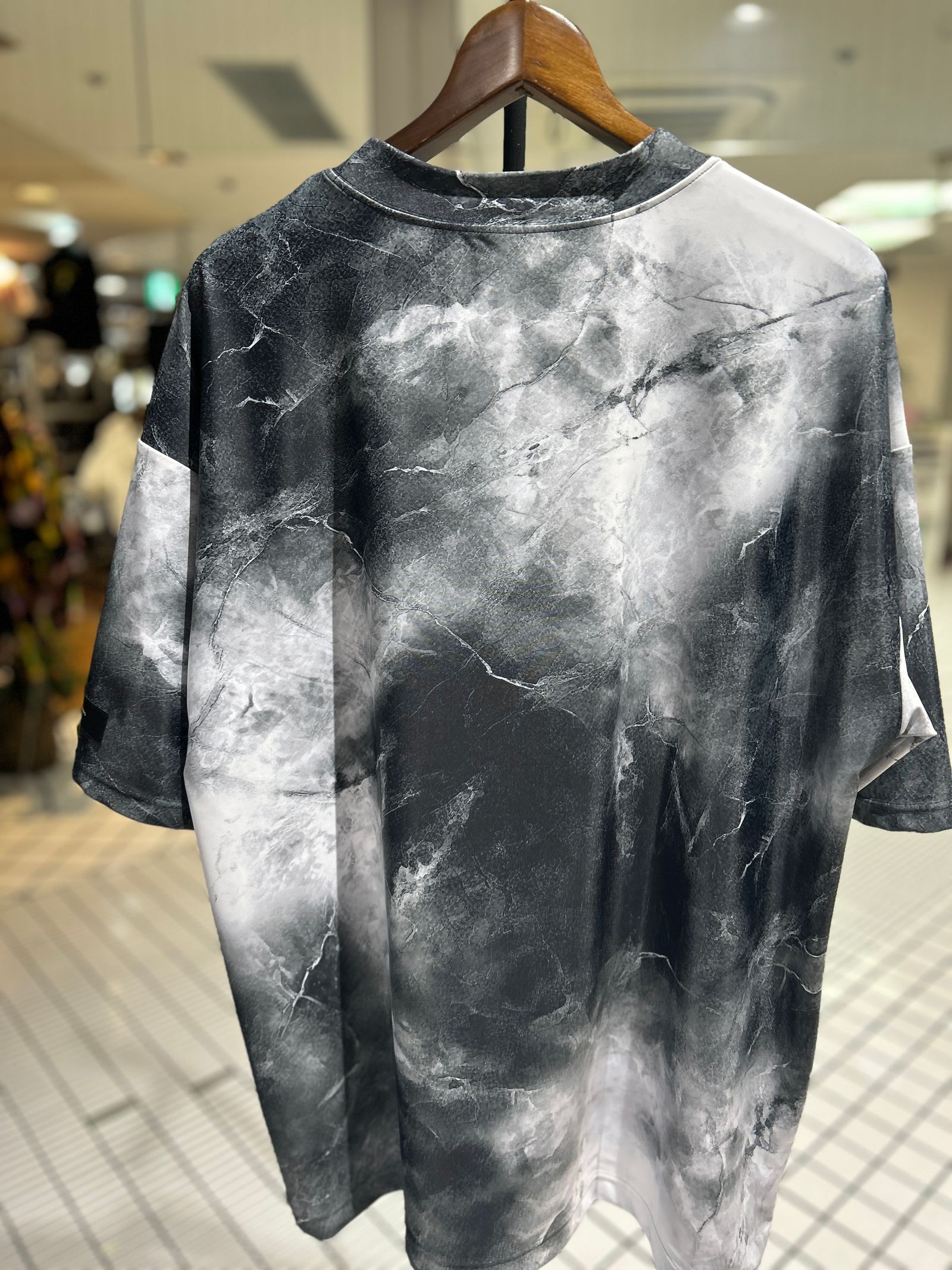 MARBLE RASH OVER T / ラッシュガード マーブルオーバーサイズTシャツ / ブラック