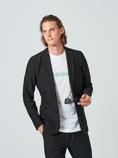 (予約品2023年10月19日18時締め) muta  Stretch Seersucker Tailored JKT / テーラードジャケット / ブラック 【Acanthus×muta】