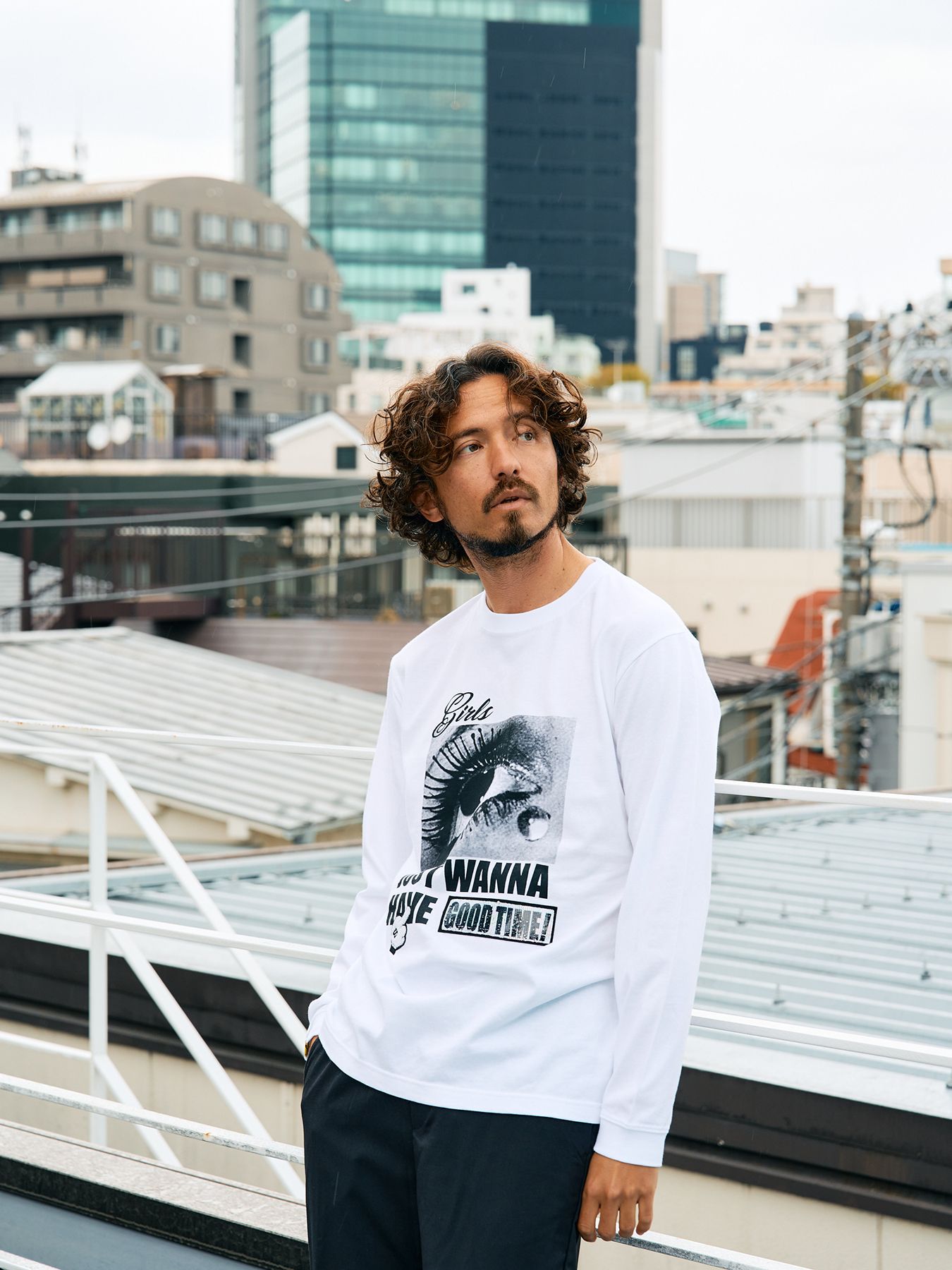 【予約品 5月8日(木) AM10時 締切】 5.6ozコットン天竺JUST WANNA HAVE FUNSシークイン LS Tシャツ / ホワイト