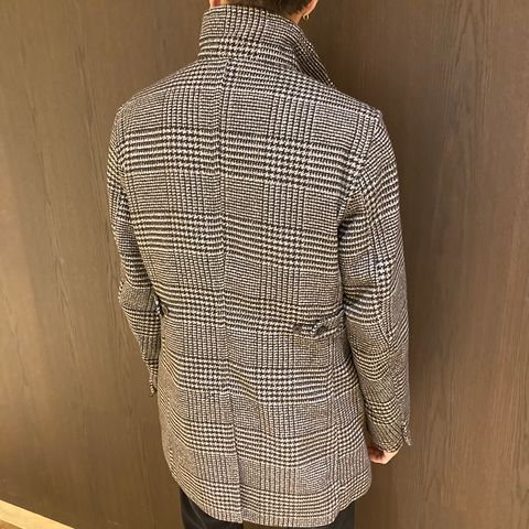 ハイブリットメルトン スタンドコートチェック 【NICOLE CLUB FOR MEN】