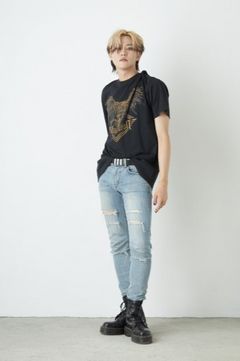 RHINESTONE BIG EAGLE T-SHIRTS/ ブラック 【BOY LONDON】